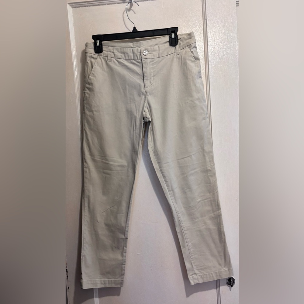 Patagonia Womens Organic Cotton Chino Pants Sz 4 Beige Straight Leg Casual